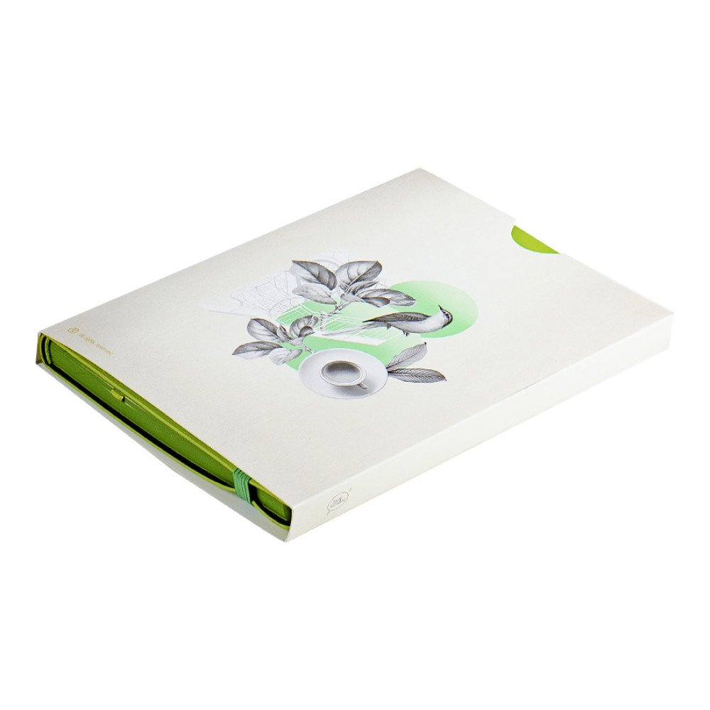 Бизнес-блокнот RILY, формат А5,  зеленое яблоко, блок в точку