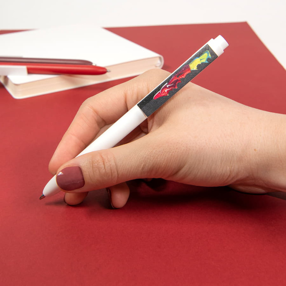 Ручка шариковая RETRO, пластик, цвет оранжевый, белый