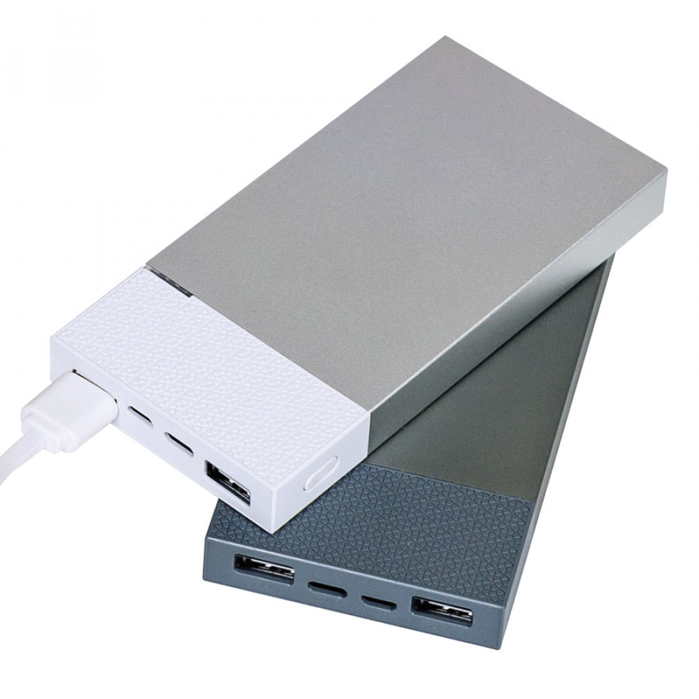 Универсальный аккумулятор Slim Pro (10000mAh),белый, 13,8х6,7х1,5 см,пластик,металл