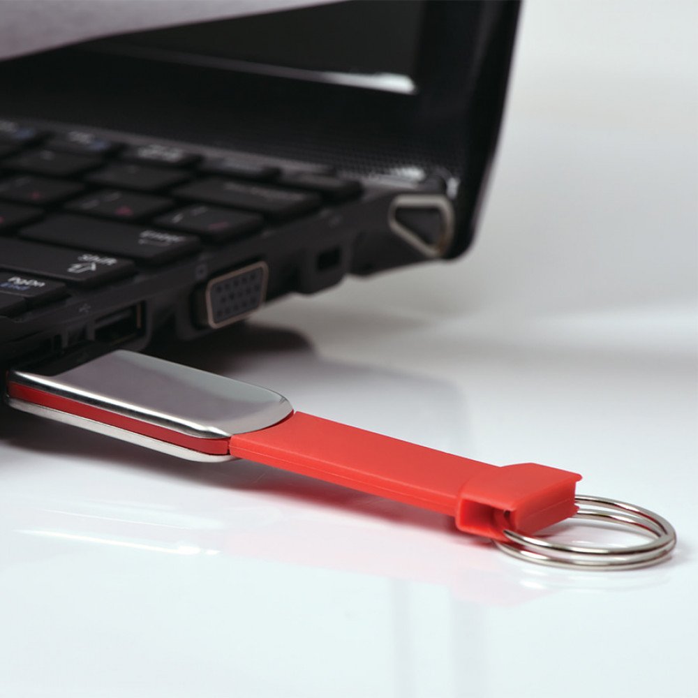 USB flash-карта Flexi (8Гб), цвет красный, серебристый