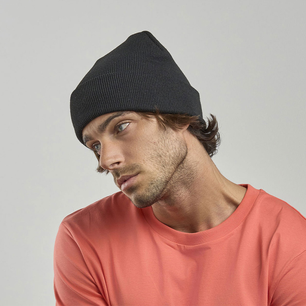 Шапка вязаная  двойная Wind-S, пурпурный, 100% переработанный полиэстер