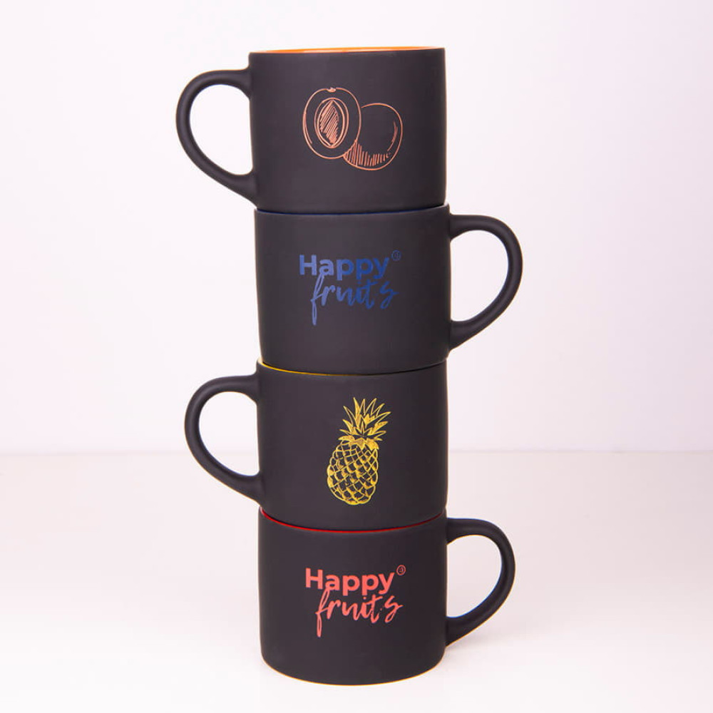 Кружка YASNA с прорезиненным покрытием, цвет черный, синий