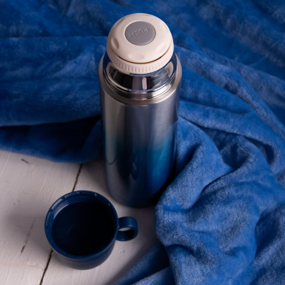 Термос вакуумный GRADIENT, цвет синий