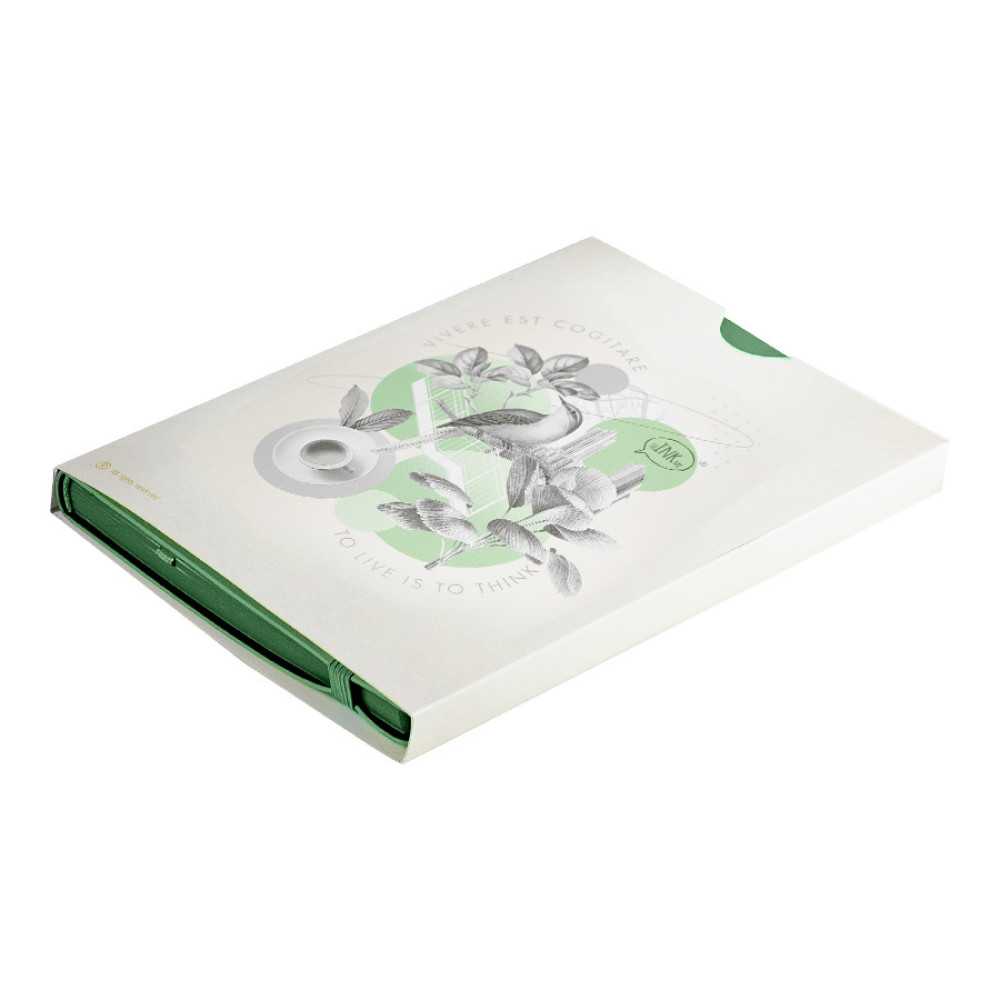 Бизнес-блокнот RILY, формат А5,  зеленый, блок в точку