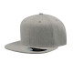 Бейсболка SNAP BACK, 6 клиньев, серый меланж, 100% п/э,100% х/б, 400 гр/м2, пластиковая застежка