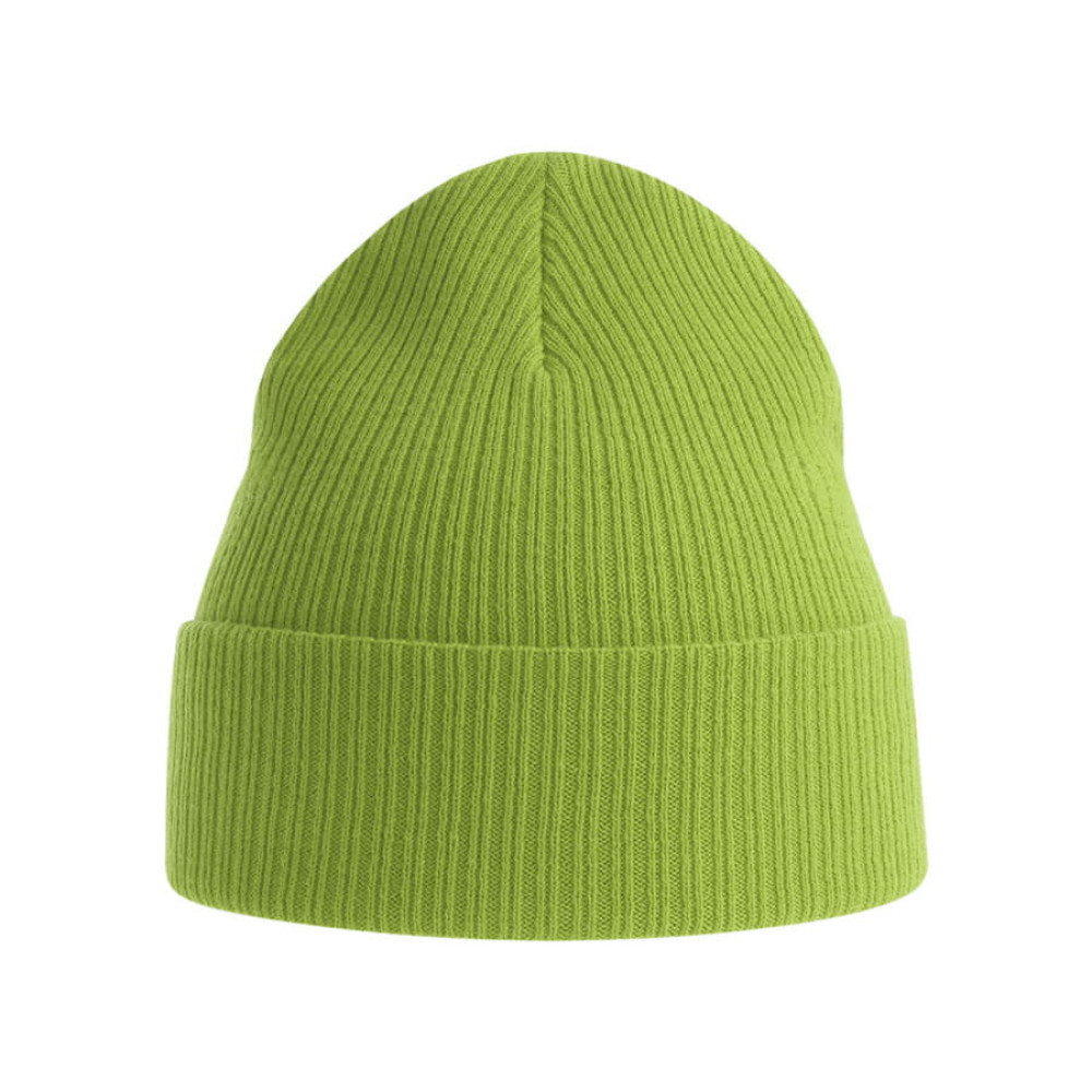 Шапка NELSON в рубчик с отворотом,100% органический хлопок, зеленое яблоко, цвет зеленое яблоко