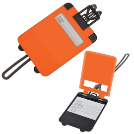 Бирка багажная  Чемодан;  оранжевый,  5.6*7.8 см; пластик;