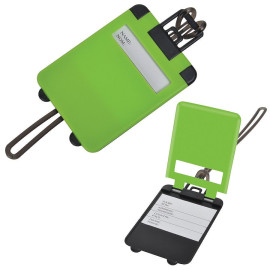 Бирка багажная  Чемодан;  ярко-зеленый,  5.6*7.8 см; пластик;