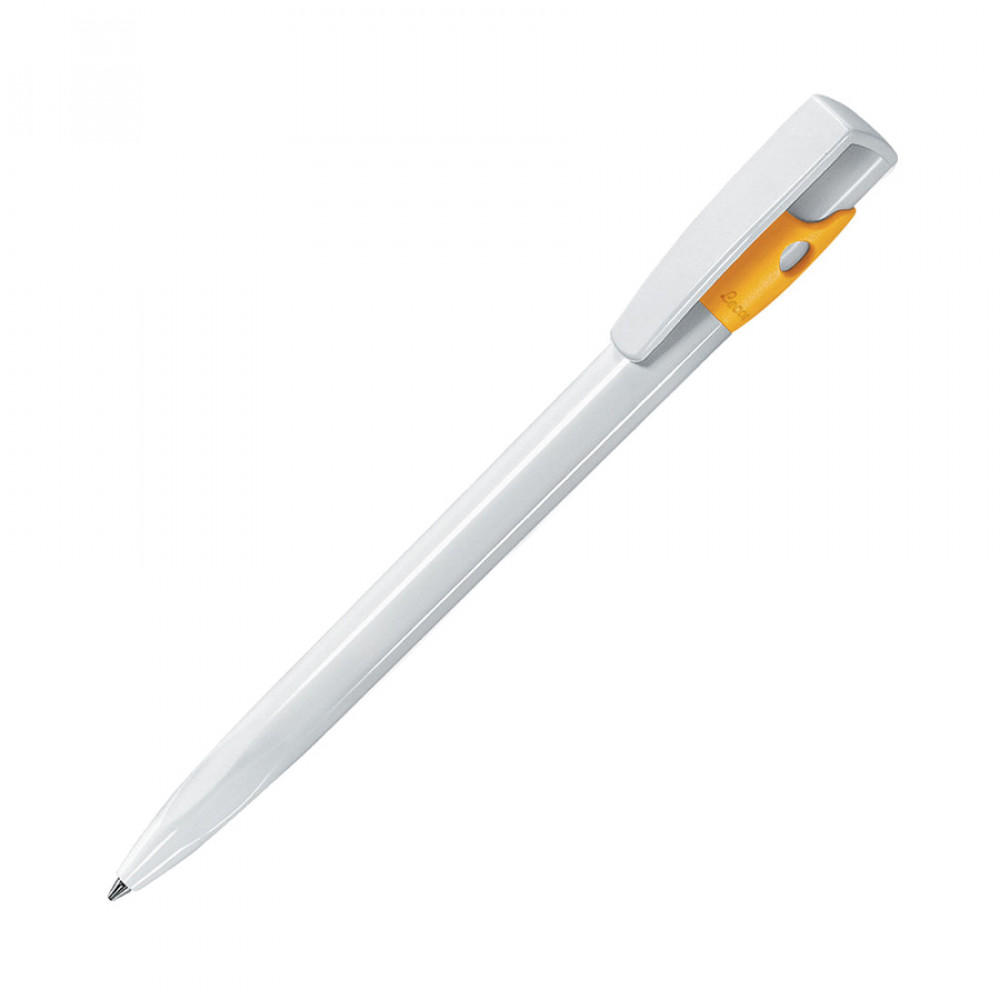Ручка шариковая KIKI, цвет белый, ярко-желтый