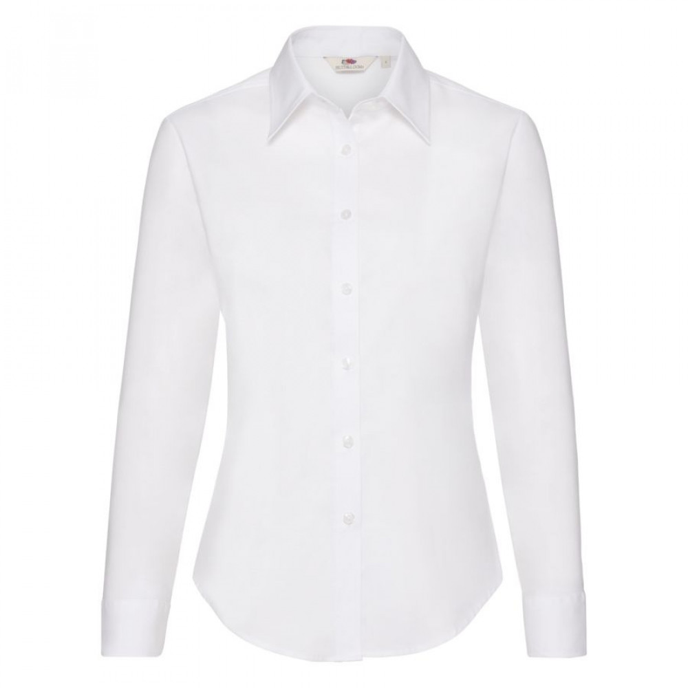 Рубашка женская LONG SLEEVE OXFORD SHIRT LADY-FIT 130, цвет белый