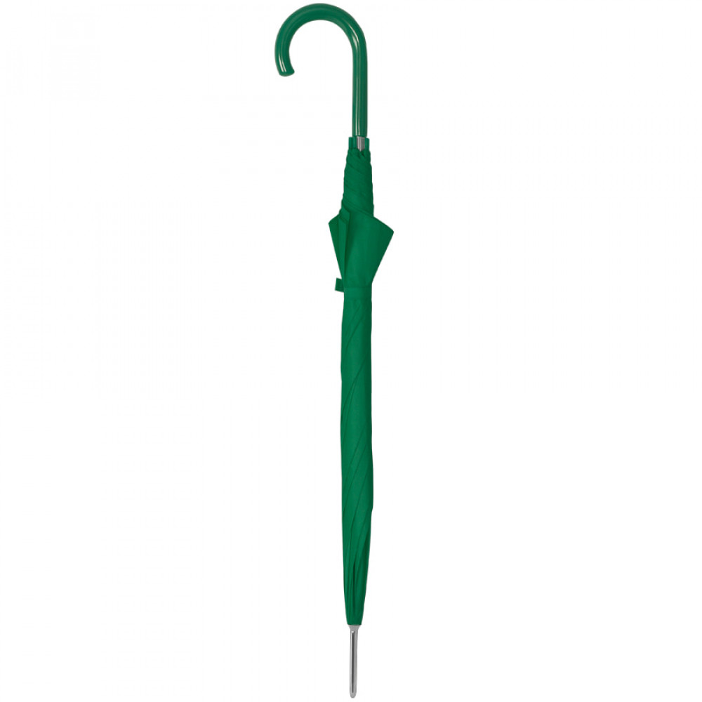 Зонт-трость с пластиковой ручкой, механический, цвет зеленый