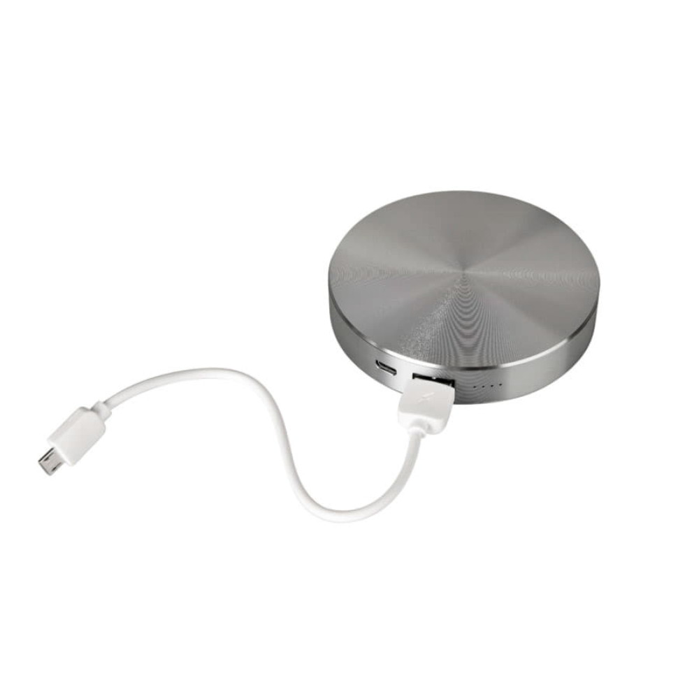 Универсальный аккумулятор UFO (6000mAh) в подарочной коробке,темно-серый,8,6х1,5 см,металл