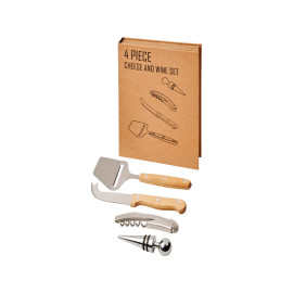 Подарочный набор для вина и сыра Reze из 4 предметов, натуральный Подарочный набор для вина и сыра Reze из 4 предметов, натуральный