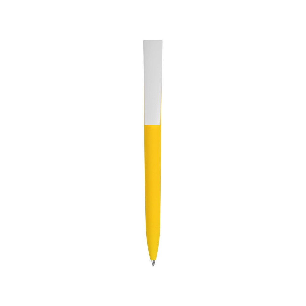 Ручка пластиковая soft-touch шариковая Zorro, желтый/белый
