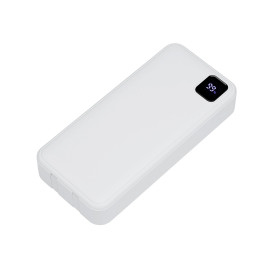 Внешний аккумулятор со встроенными кабелями Фрэйм Про, быстрая зарядка, 20000мач, белый