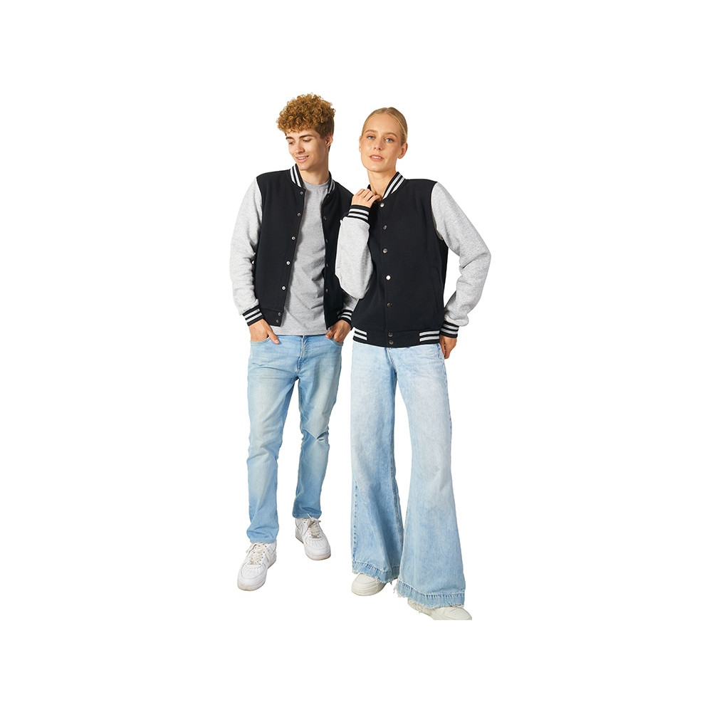 Бомбер Oxford, черный/серый меланж, унисекс