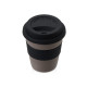Стакан с силиконовой крышкой Cafe, черный
