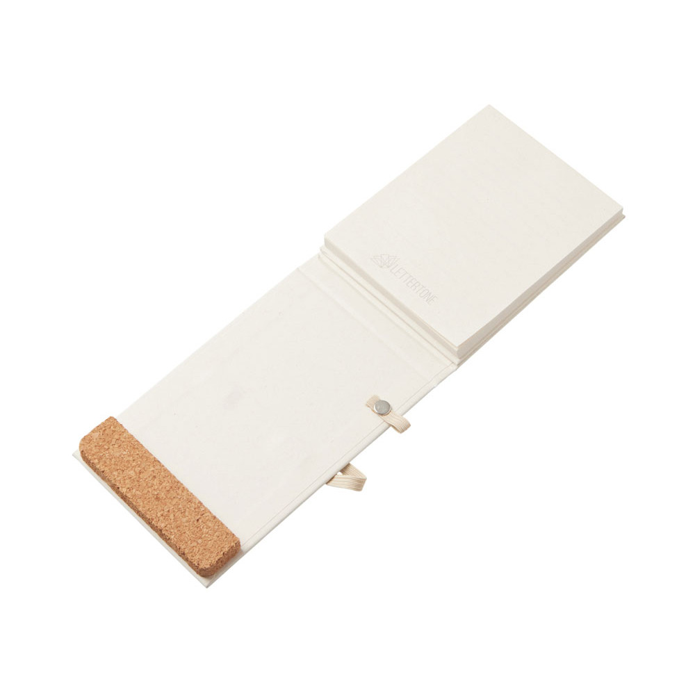 Блокнот с подставкой для телефона из пробки Milky S, молочно-белый