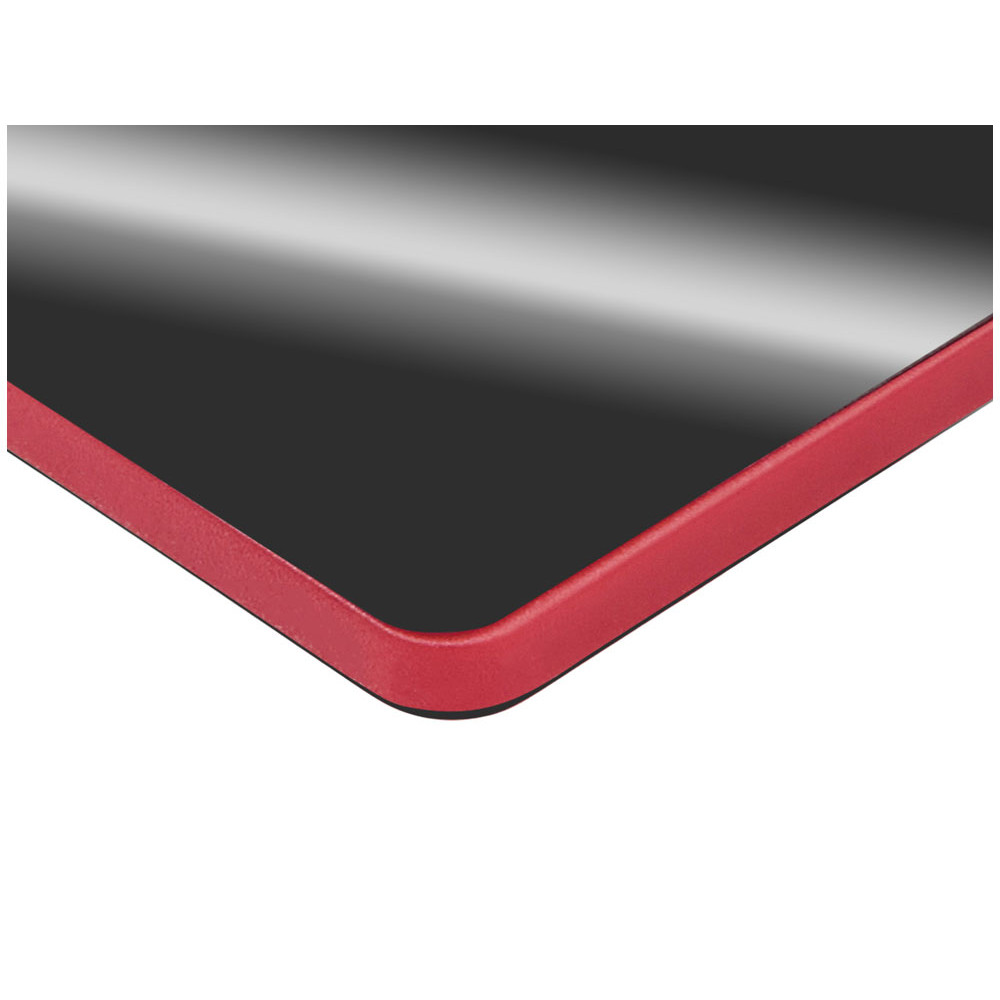 Металлический брелок с пластиковой цветной вставкой SteelPop Rct, серебристый с красным