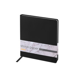 Еженедельник с каменной бумагой А5+ Carrara, черный