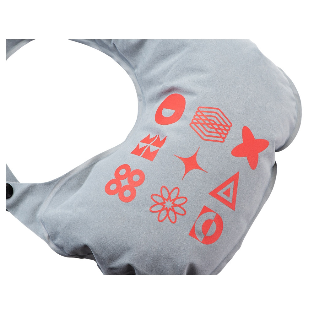 Подушка под шею с помпой Push, серый (термотрансфер)