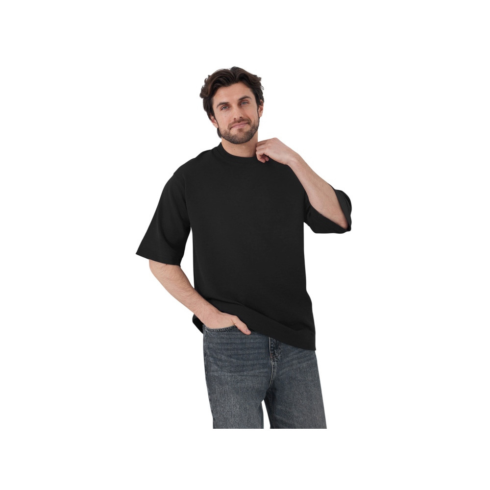Футболка Kyoto из джерси 180 г/м2 с пич отделкой, унисекс, черный
