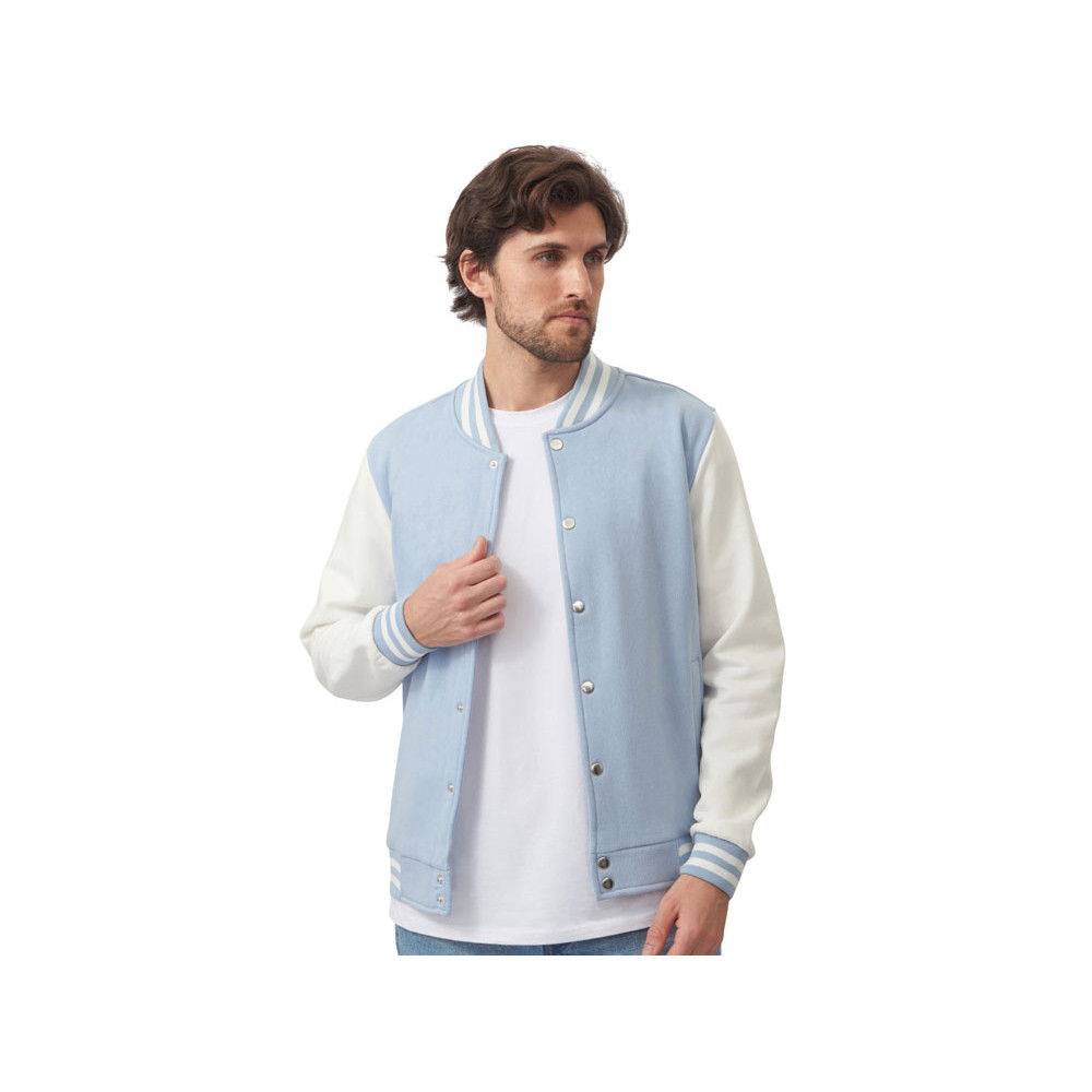 Бомбер Oxford, небесно-голубой/молочный, унисекс