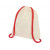 Рюкзак со шнурком Oregon, имеет цветные веревки, изготовлен из хлопка 100 г/м², бежевый/красный