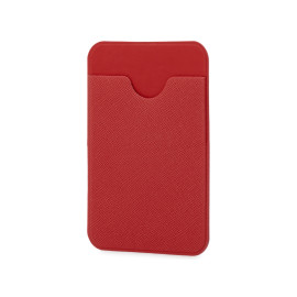Чехол-картхолдер Favor на клеевой основе на телефон для пластиковых карт и и карт доступа, красный