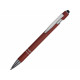 Ручка металлическая soft-touch шариковая со стилусом Sway, темно-красный/серебристый