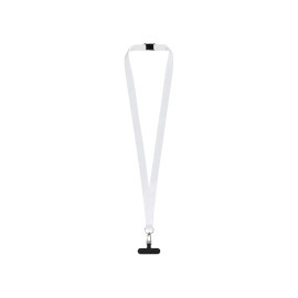 Ланъярд 2 см под сублимацию с трендовым карабином, замком обрыва и узким держателем для телефона из ПЭ, серебристый