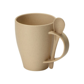 Пшеничная кружка Nina с ложкой, 300ml, бежевый Пшеничная кружка Nina с ложкой, 300ml, бежевый