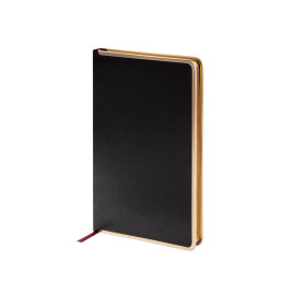 Ежедневник недатированный A5 Chelsea, черный (золотистый кант и срез)