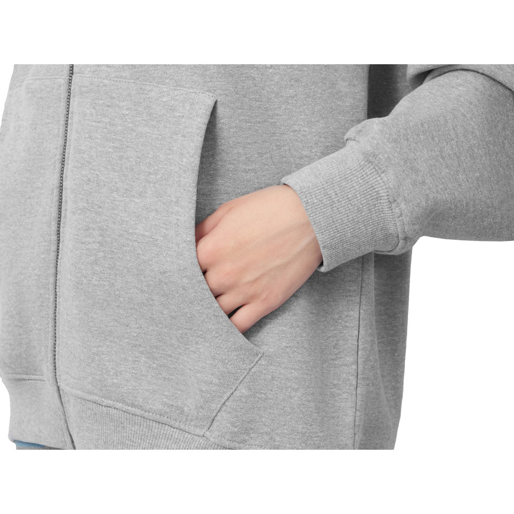 Толстовка оверсайз с капюшоном на молнии Monaco, серый меланж