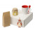 Подарочный набор с чаем, кружкой, медом и новогодней подвеской Чайная церемония, красный