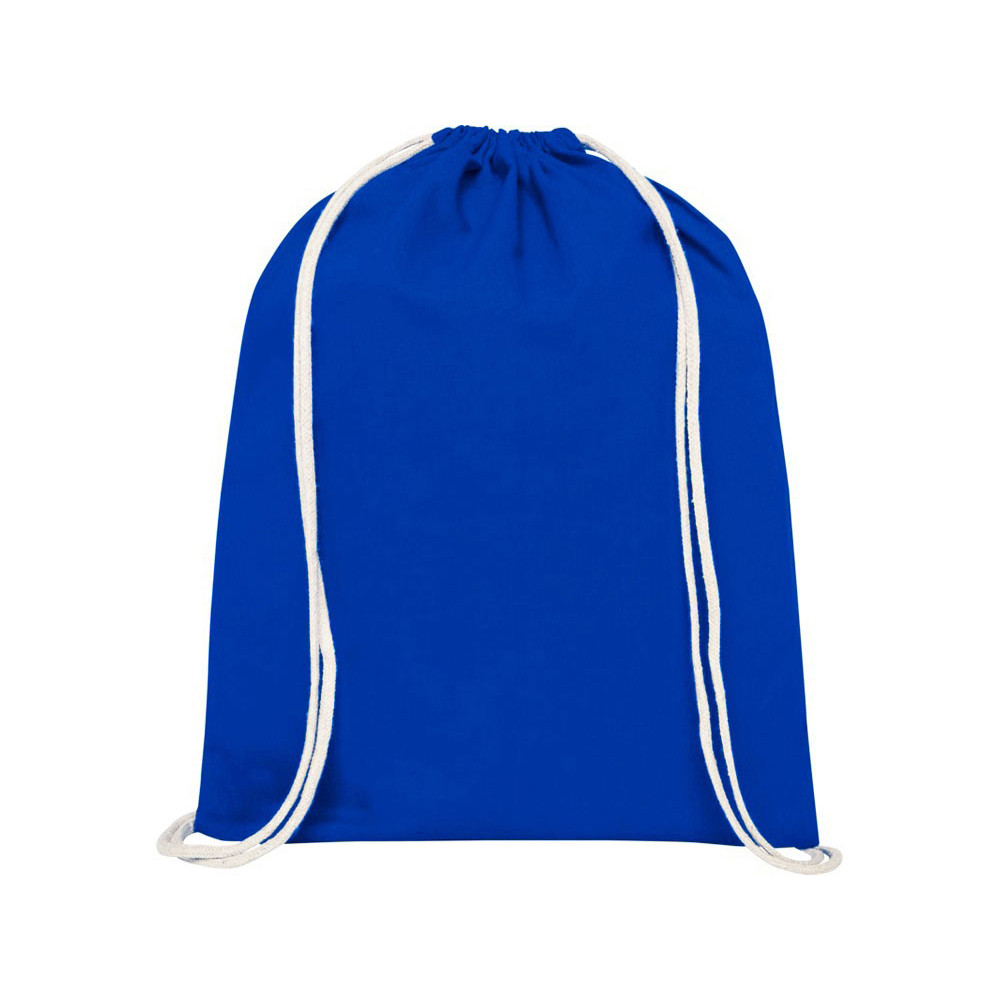 Рюкзак со шнурком Tenes из хлопка плотностью 140 г/м2, синий