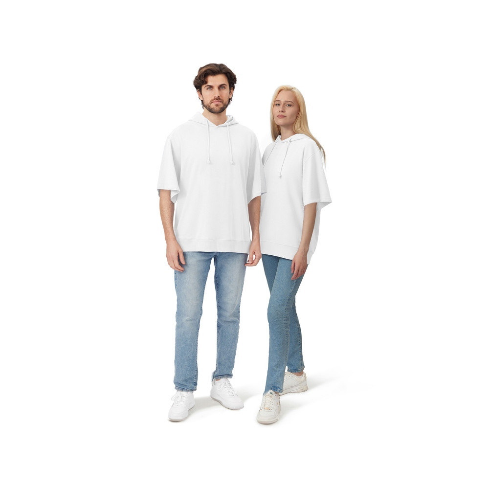 Худи оверсайз с коротким рукавом Warsaw унисекс, белый