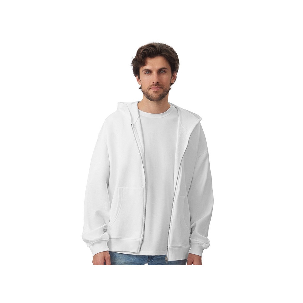 Толстовка оверсайз с капюшоном на молнии Monaco, белый