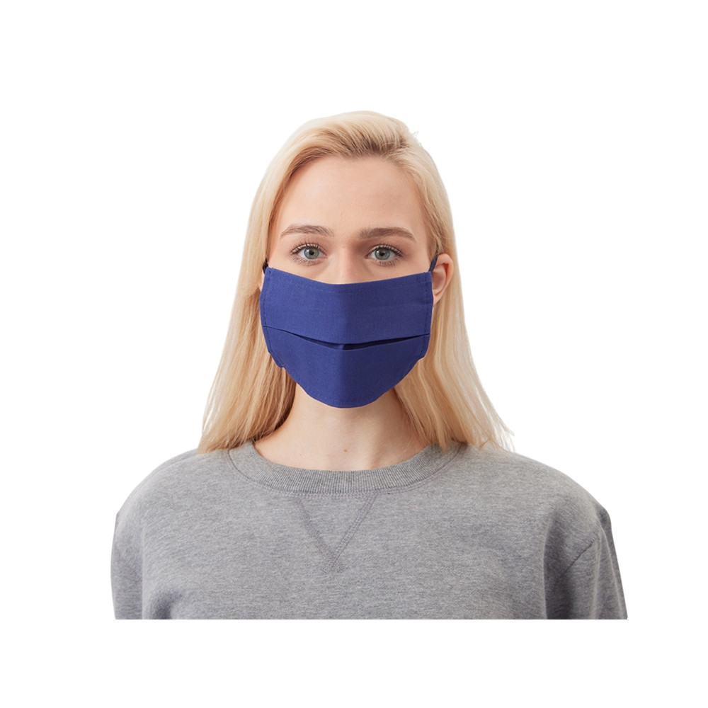 Маска для лица многоразовая из хлопка, синий