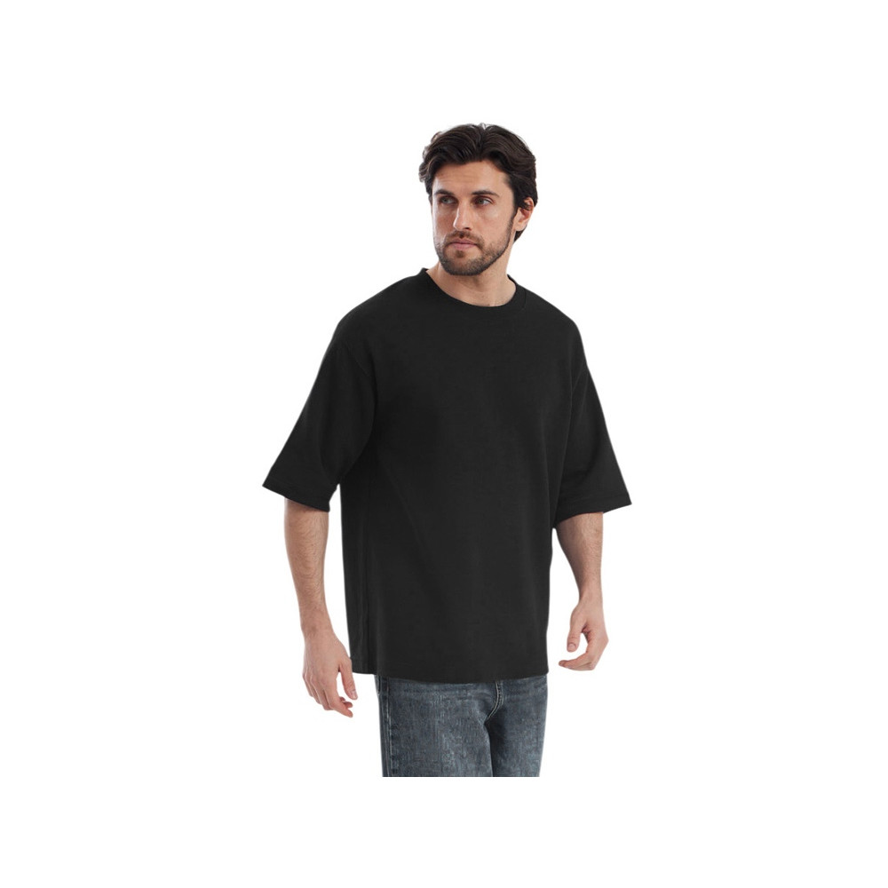 Футболка Kyoto из джерси 180 г/м2 с пич отделкой, унисекс, черный
