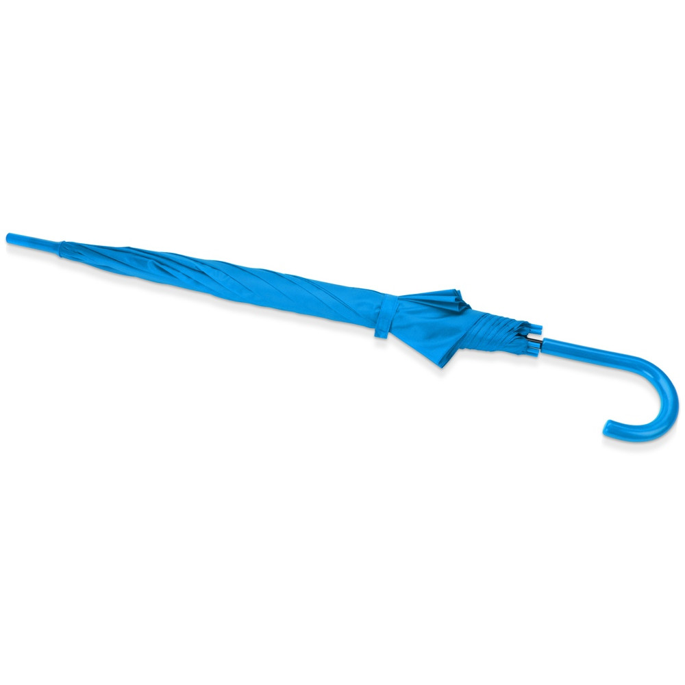 Зонт-трость полуавтоматический с пластиковой ручкой, цвет голубой