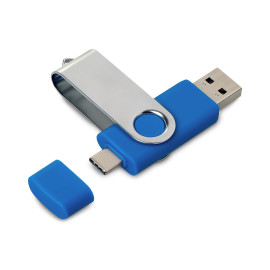 USB3.0/USB Type-C флешка на 16 Гб Квебек C, синий