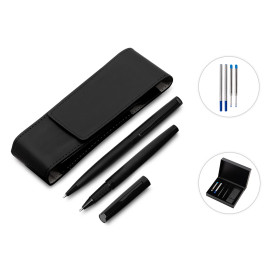 Подарочный набор ручек Dumas: ручка шариковая и роллер, 4 стержня (2 шариковых, 2 роллера), футляр