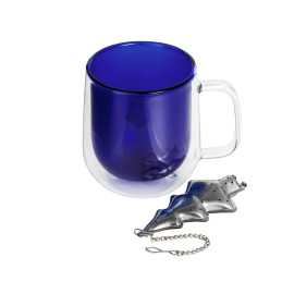 Набор Bergamot: кружка и ситечко для чая, синий