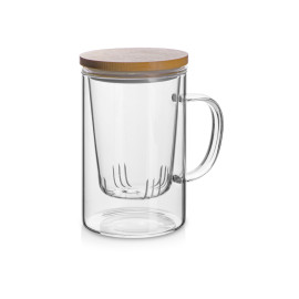 Стеклянная кружка с заварочной емкостью Milfoil