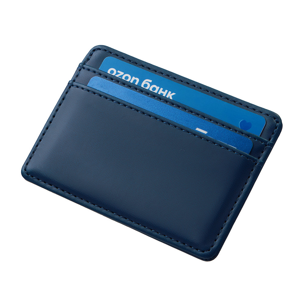 Картхолдер для двух карт и наличных денег с зажимом Crave, темно-синий