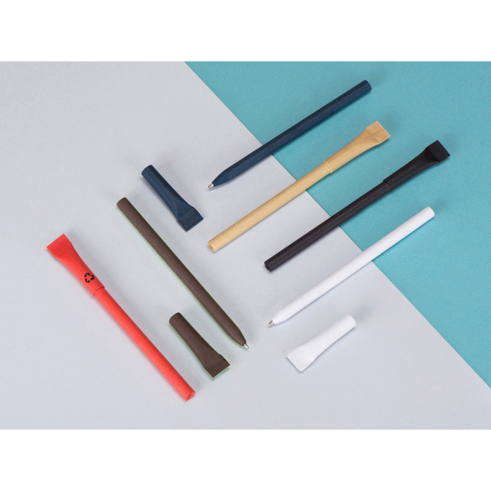 Ручка картонная с колпачком Recycled, коричневый