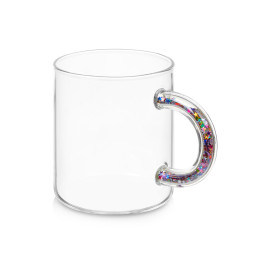 Стеклянная кружка с блестками в ручке Feria Стеклянная кружка с блестками в ручке Feria