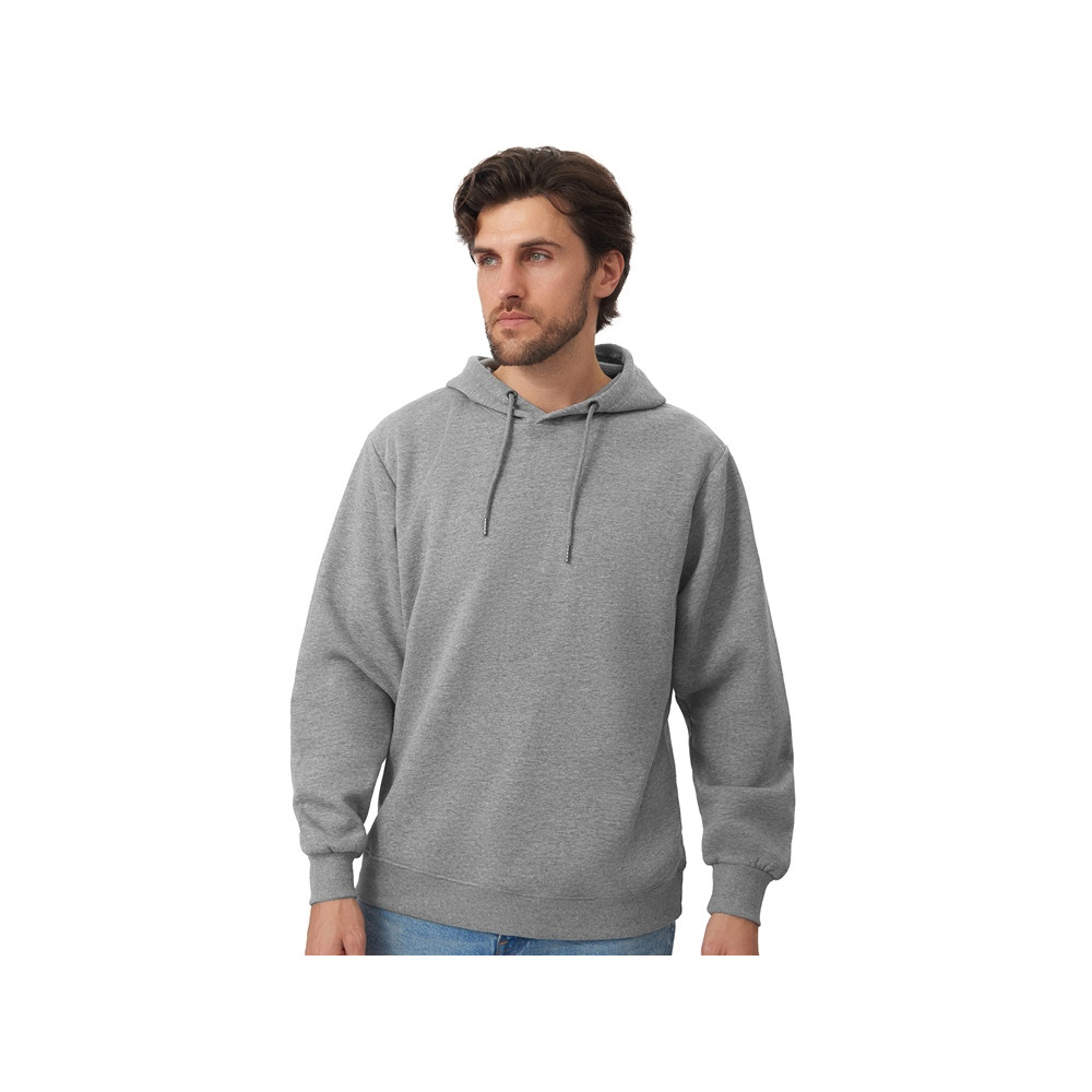 Толстовка с капюшоном оверсайз Lisbon унисекс, серый меланж