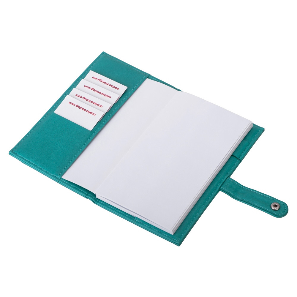 Блокнот-кошелек с сменным блоком А6 Wall Street, 64 листа, бирюзовый